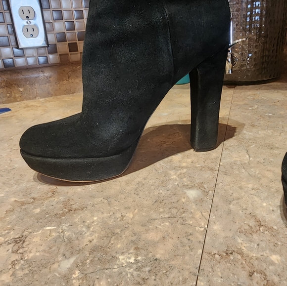 Platform Seude Ankle Boots - Picture 1 of 2